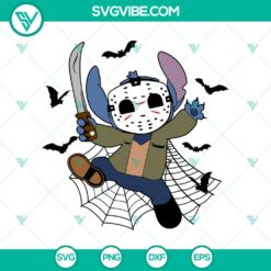 Halloween, Stitch SVG, SVG Files, Stitch x Jason Voorhees SVG, Stitch Halloween 1