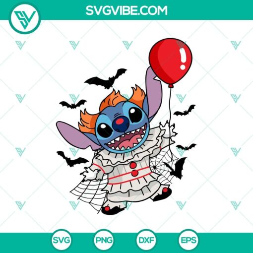 stitch x pennywise clown svg stitch horror halloween svg happy halloween svg