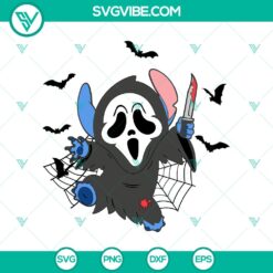 Halloween, Stitch SVG, SVG Files, Stitch x Scream Ghost SVG, Stitch Halloween 10