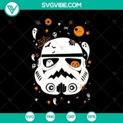 Stormtrooper head Halloween SVG with Star Wars theme. Perfect Halloween design.
