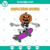 Funny Halloween SVG design with skeleton pumpkin and "Sweating Sucks" text, perfect for DIY projects.