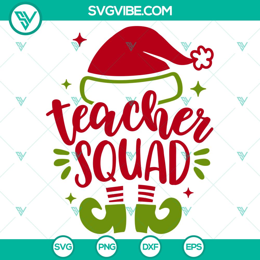 teacher-squad-svg-christmas-teacher-svg-merry-christmas-svg.jpg Teacher Squad and Merry Christmas SVG design for Christmas, ideal for teacher gifts and crafts.