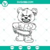 Teddy bear saw machine SVG featuring an angry and horror bear design perfect for Halloween crafting projects.
