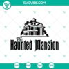 A spooky Halloween-themed SVG design featuring Haunted Mansion, Boo, and Witch elements. Great for Halloween crafts.