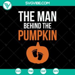 Spooky Halloween SVG design featuring a man behind a pumpkin, perfect for October 31st.
