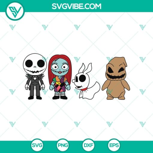 the nightmare before christmas chibi characters svg jack and sally svg oogie boogie svg