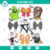 Halloween themed Nightmare Before Christmas Coquette Bows SVG design for craft projects and digital printing.