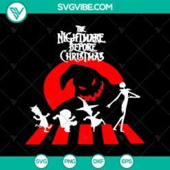 Nightmare Before Christmas Jack and Brothers SVG walking on road, perfect for crafts and Halloween themed projects.