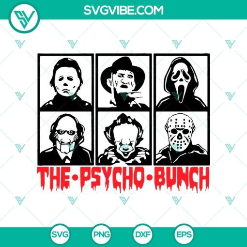 the psycho bunch svg horror characters svg halloween horror svg