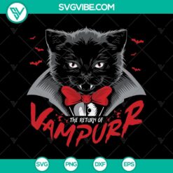 Halloween-themed SVG featuring Vampurr and scary cat, perfect for digital crafting projects.
