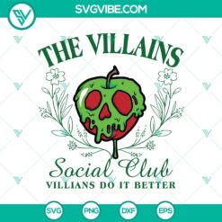The Villains Social Club SVG DXF EPS PNG Cut Files, Halloween SVG File, Halloween Cricut &amp; Silhouette Designs