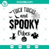 Thick Thighs And Spooky Vibes SVG design, perfect for Halloween with horror elements.