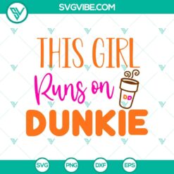Girl running on Dunkie Spice, Halloween Dunkie SVG design. Perfect for Halloween running enthusiasts.