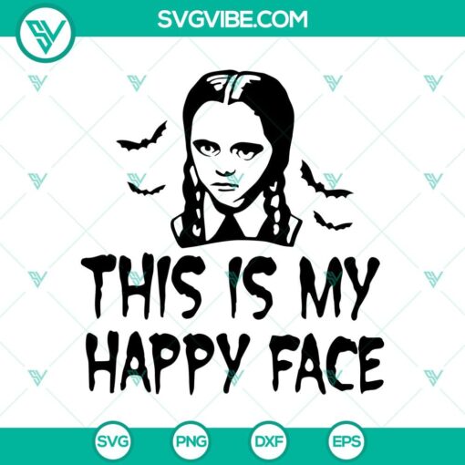 this is happy face svg wednesday addams svg halloween girl svg