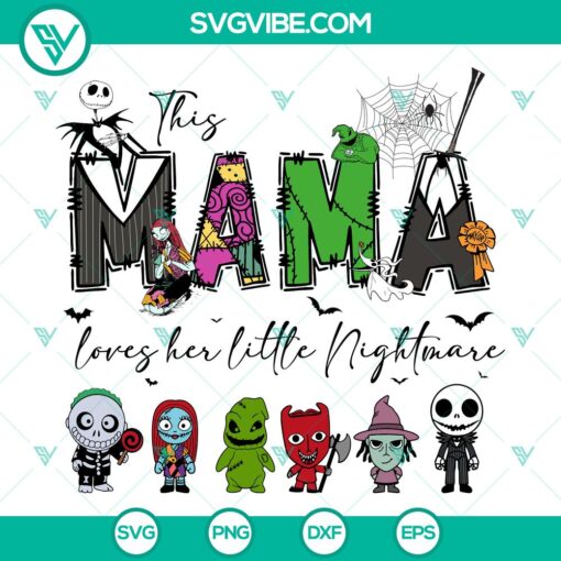 this mama loves her nightmares svg dxf eps png files