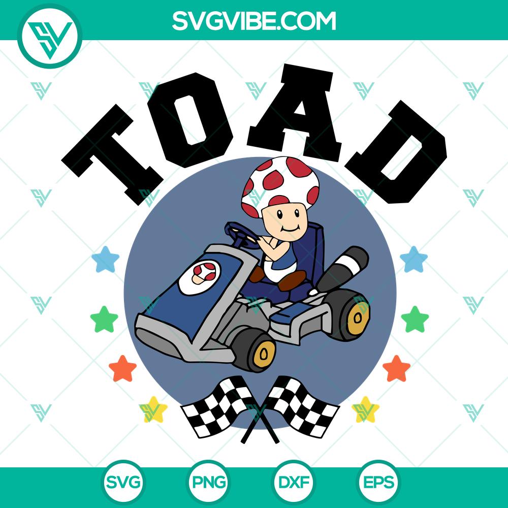 Toad SVG | Mario Kart Racing Character Cut Files Toad SVG cut files for Mario Kart racing character, perfect for crafts and designs.