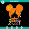 Trick Or Treat 2021 SVG featuring Mickey Head silhouette for Halloween celebration.