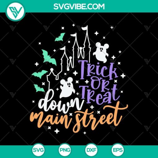 trick or treat down main street svg halloween svg scary svg disney castle svg