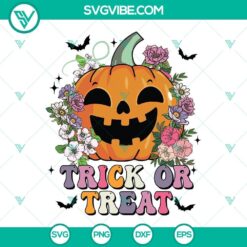 Trick Or Treat Pumpkin SVG DXF EPS PNG Cut Files, Halloween SVG File, Halloween Cricut &amp; Silhouette Designs