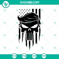 Trump Skull SVG, Donald Trump SVG, USA Flag SVG, Skull SVG