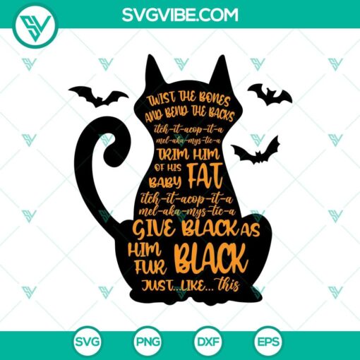 twist the bones and bend the back svg black cat svg halloween svg