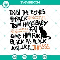 Twist the Bones Back Trim Him SVG, Scary SVG, Halloween SVG