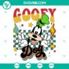 Vintage checkered Disney Goofy dog SVG, retro cut files featuring silly design, ideal for crafting projects.