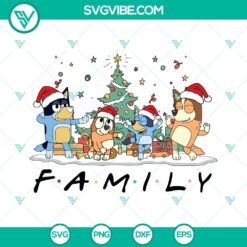 Vintage Christmas Bluey Family SVG | Retro Cartoons Holiday Cut Files