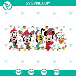Vintage Disney Mickey and Friends Christmas SVG | Retro Holiday Cut Files