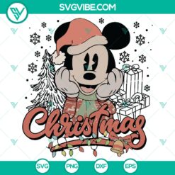 Vintage Disney Mickey Christmas SVG DXF EPS PNG Files