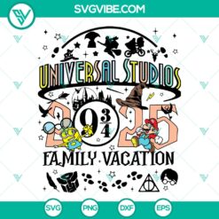 Vintage Disney Universal Studios 2025 SVG | Retro Family Trip Cut Files