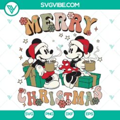 Vintage Mickey and Minnie Christmas SVG DXF EPS PNG Cut File