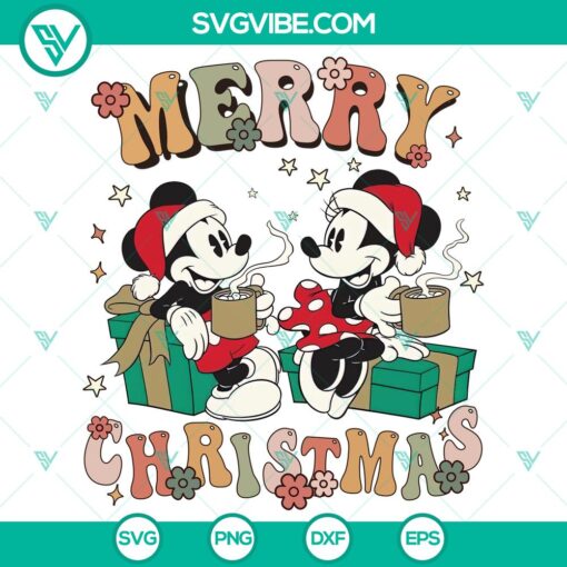 vintage mickey and minnie christmas svg dxf eps png cut file