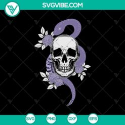 Vintage skull snake rose Halloween SVG with scary elements for Halloween decoration.