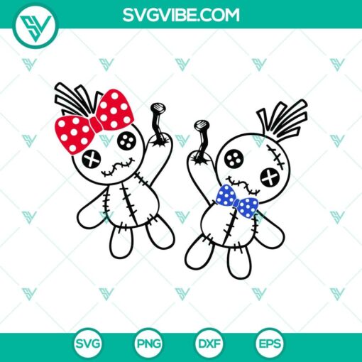 voodoo doll polka dot bow svg voodoo doll halloween svg voodoo doll spike svg