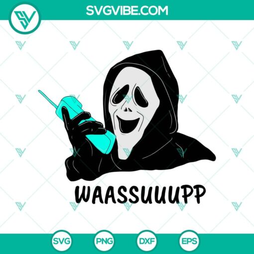 waassuuupp svg scream ghost calling svg funny halloween svg