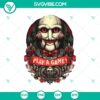 Horror-themed game characters SVG design, inspired by Saw movie, perfect for Halloween projects and gaming enthusiasts.