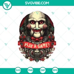 Horror-themed game characters SVG design, inspired by Saw movie, perfect for Halloween projects and gaming enthusiasts.