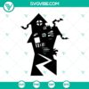 Spooky Haunted Mansion SVG for Halloween decor, ideal for crafting projects and digital designs.