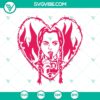 Creepy and cute Wednesday Addams in Heart SVG with her sister, perfect for Halloween movies fans.