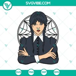 Wednesday Addams Pose SVG, Scary Girl SVG