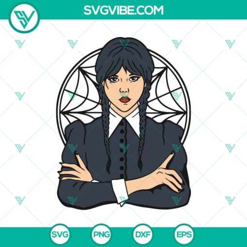 wednesday addams pose svg scary girl svg