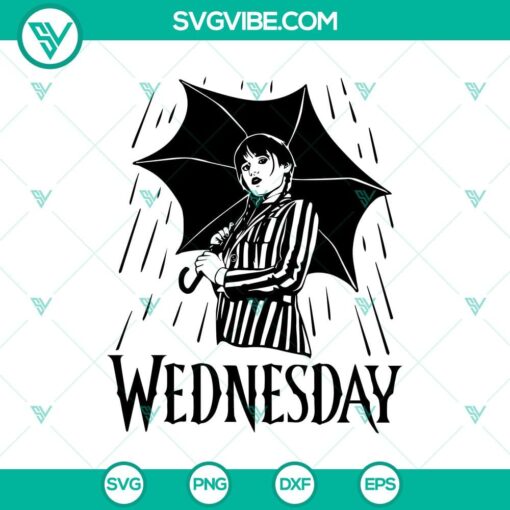 wednesday with umbrella svg wednesday addams svg