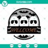 Spooky Halloween SVG design with the words "Welcome Boo" in a fun, festive font. Great for Halloween crafts and decorations.