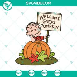 Halloween, Snoopy SVG, SVG Files, Welcome Great Pumpkin SVG, Charlie Brown SVG, 1