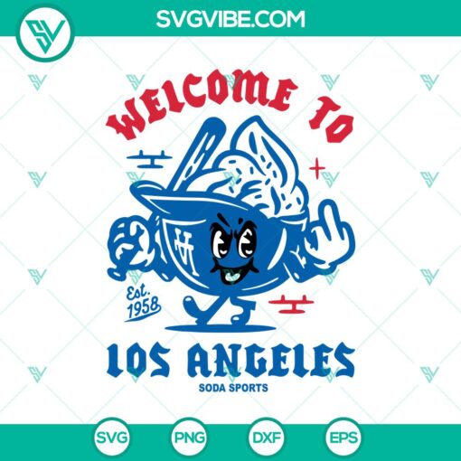 welcome to los angeles dodgers soda sports svg la dodgers ice cream helmet svg