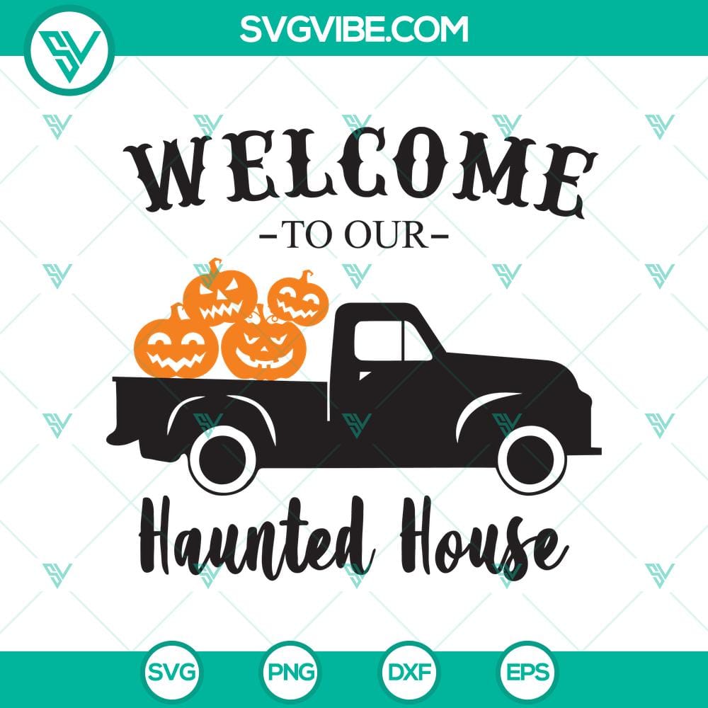 welcome-yo-our-haunted-house-svg-halloween-svg-scary-svg-oct-31-svg.jpg Haunted house SVG design with Halloween elements and October 31 theme.
