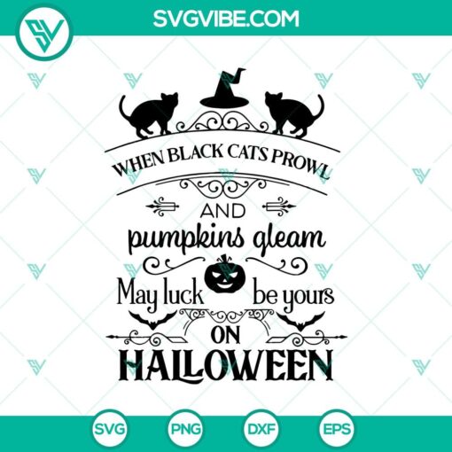 when black cats prowl svg pumpkins gleam svg halloween svg