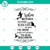 Witches riding broomsticks in spooky Halloween SVG design for October 31.