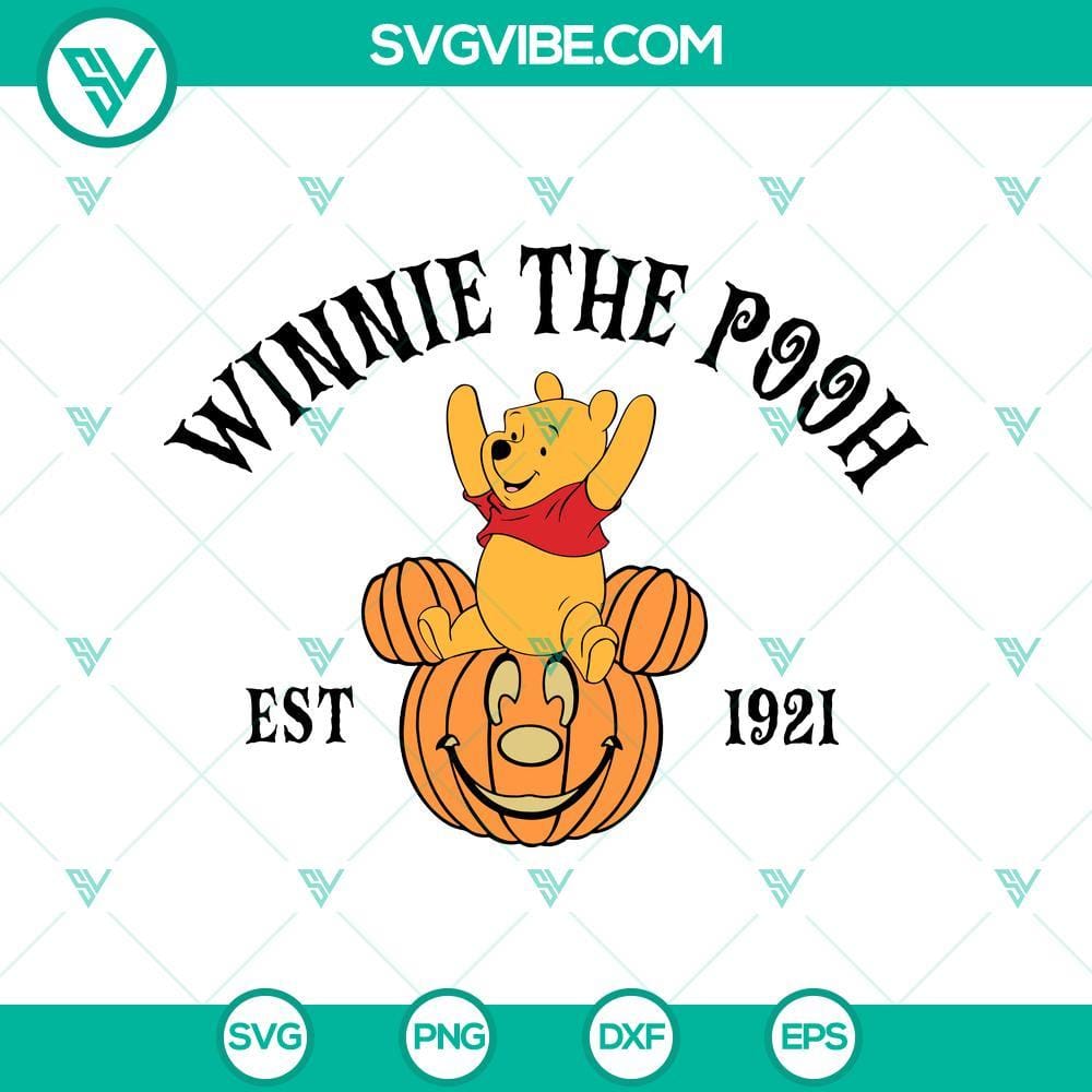 Winnie The Pooh Est 1921 SVG DXF EPS PNG Cut Files Winnie The Pooh Halloween cut files for Cricut & Silhouette with SVG, DXF, EPS, PNG formats. Ideal for crafts.